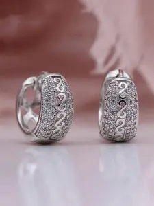 1 Pair Pretty Cubic Zirconia Hoop Statement Earrings For Women For Wedding Engagement Anniversary Party Jewelry Valentine's Day Gift