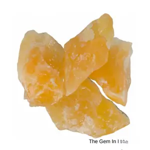 Orange Calcite - Individual Orange Calcite Pieces with Yellowish Color and Crystalline Texture