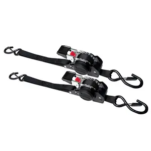Retractable Ratchet Straps 1IN X10FT, Ratchet Straps 1500 lbs Heavy Duty, Automatic Self Retracting Tie Down Straps for Trucks, Trailers, Motorcycles