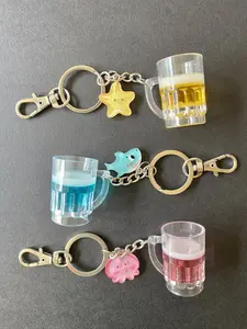 Ocean Shark Starfish Jellyfish Keychain (Set of 3 Random Colors)