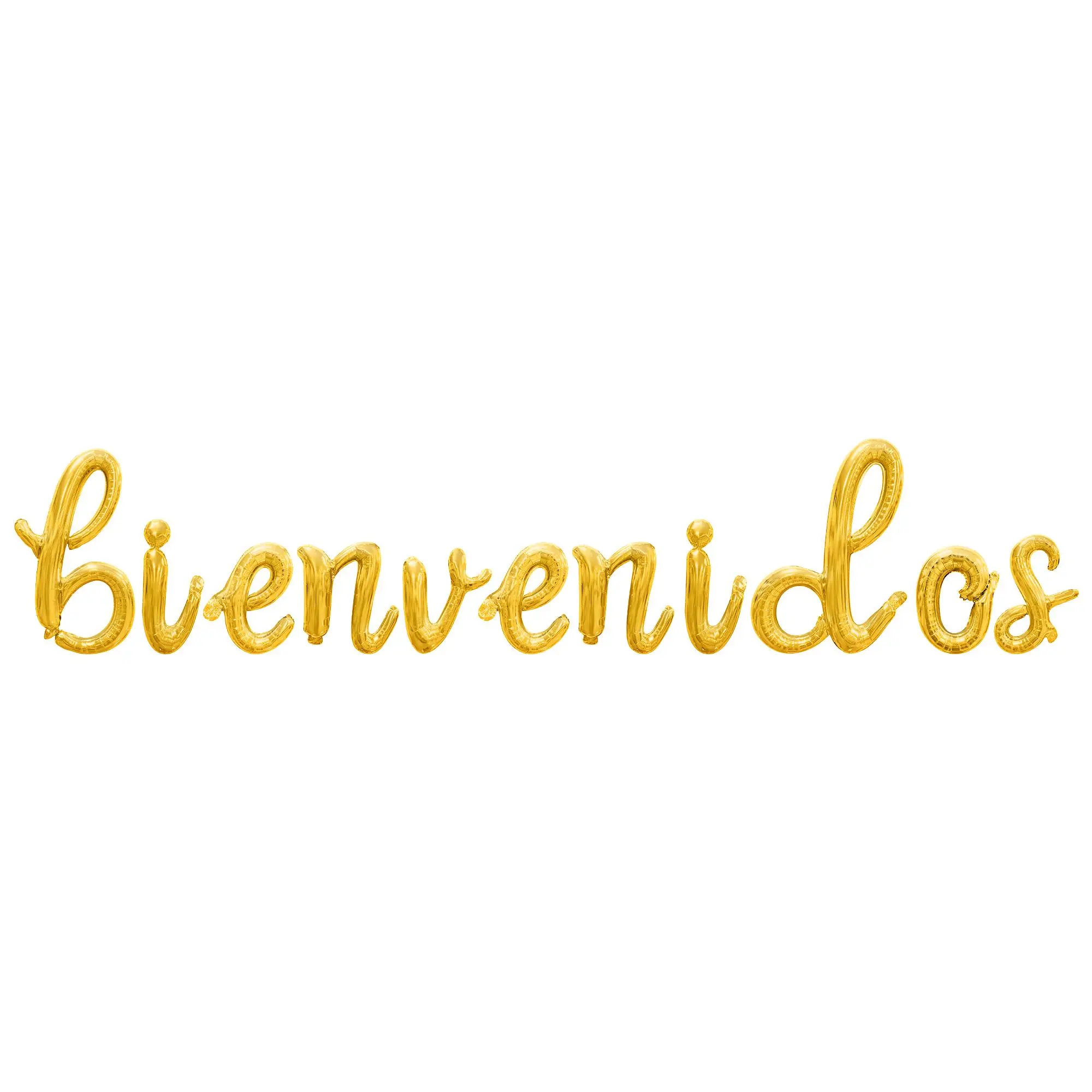 Cursive Script Letter Balloons - BIENVENIDOS 16" Inch Alphabet Letters Foil Mylar Balloon Welcome Party Banner