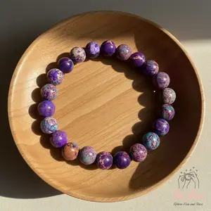 Sofia Natural Stone Beaded Bracelet Gemstone Stretch Healing Bracelet Boho Style for Daily Use Handmade Gift for Her & Him 10mm Beads Elastic Cord