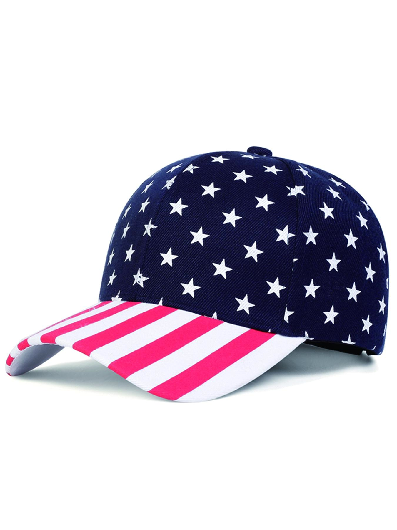Unisex American Flag Baseball Cap, Patriotic Hat, Adjustable Sun Protection Hat, Outdoor Hats, Casual Fitted Design for Spring & Fall Travel Outdoor Activities
