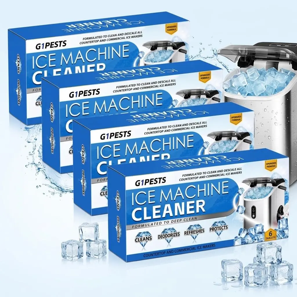 Nickel-Safe Ice Machine Cleaner Descaler - 6 Cleaning Tablets, Scale Remover for Countertop & Nugget Ice Makers for Dirt Removal, Cleaning & Descaling, Ice Machine Cleaning
