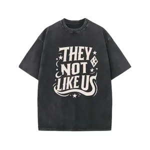 Stylized Printed Men's Washed Short - Sleeve T - Shirt, Round Neck, Oversized Fit, For Daily Gatherings