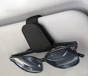 Eco-Friendly Leather Car Sunglasses Holder - Non-Toxic, Odor-Free Storage for Your Car