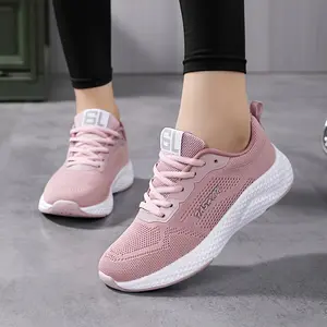 Women's Breathable Sports Shoes, Summer Lightweight Mesh Air Cushion Running Shoes, Outdoor Lace-Up Training Shoes