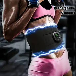 Fitness portable massager Belt for Abdominal Massage Training Cordless Massage Belt Waist Training 12 Modes  Ideal for Weightlifting & Gym Sessions - Muscle Exercise Equipment