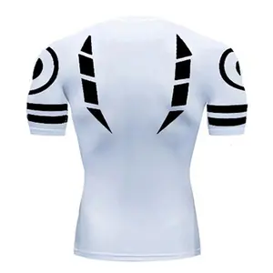 3D Print Compression Shirts for Men Athletic Quick Dry Tshirts Tops Gym Workout Fitness Undershirts Baselayers Anime Rash Guard