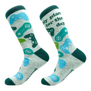 Funny Mens Video Game Socks Hilarious Gaming Footwear for Retro or Modern Gamer Funny Graphic Socks Comfortable Fitted Spandex Cotton