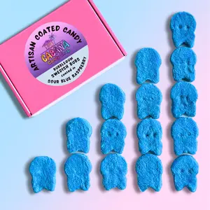 Sour Blue Razz Coated Swedish Candy - Bubblegum BUBS in Sour Blue Raspberry