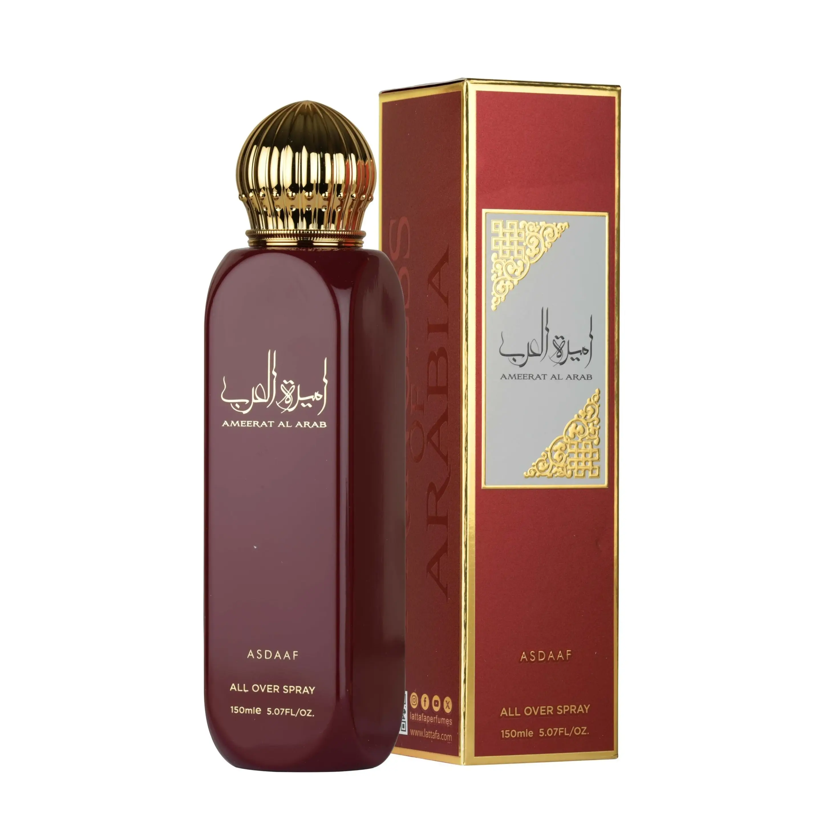 Lattafa Asdaaf Ameerat Al Arab for Women All Over Spray, 5.07 Ounce