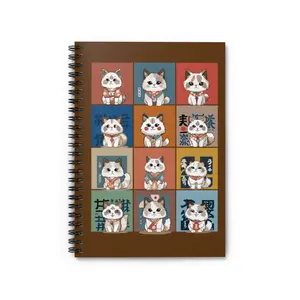 Colorful Design Ragdoll Cat Themed Spiral Notebook - Ruled Line by TheFAVfinds