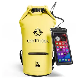 Earth Pak Waterproof Dry Bag with Zippered Pocket - Waterproof Dry Bag Backpack Keeps Gear Dry