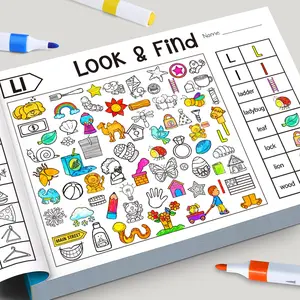 Educational Find-It Game Book, Shape Color Recognition, Focus Training Picture Book, 32 Pages, Model Xinghao Et, Visual Learning Tools, Learning Materials, Paper Book