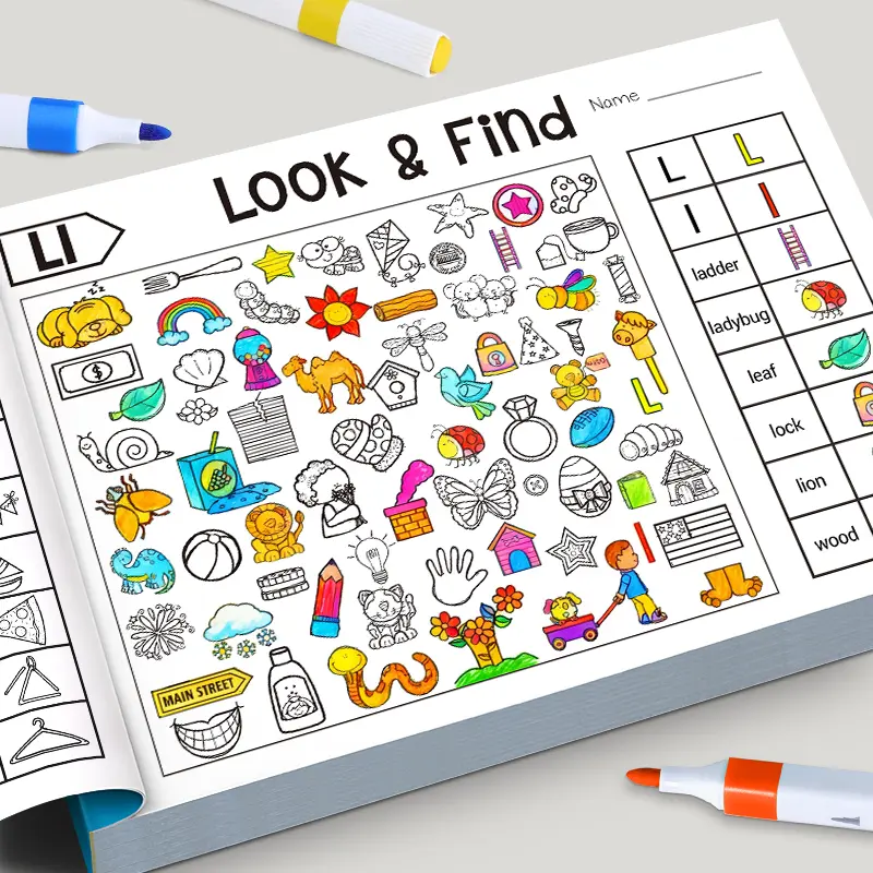 Educational Find-It Game Book, Shape Color Recognition, Focus Training Picture Book, 32 Pages, Model Xinghao Et, Visual Learning Tools, Learning Materials, Paper Book
