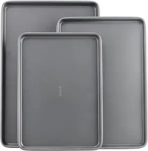 Goodcook Nonstick Steel 3-Piece Cookie Sheet Set