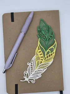 Embroidered Feather Bookmark - Elegant Embroidery for Easy Book Marking - Perfect for Students & Book Lovers