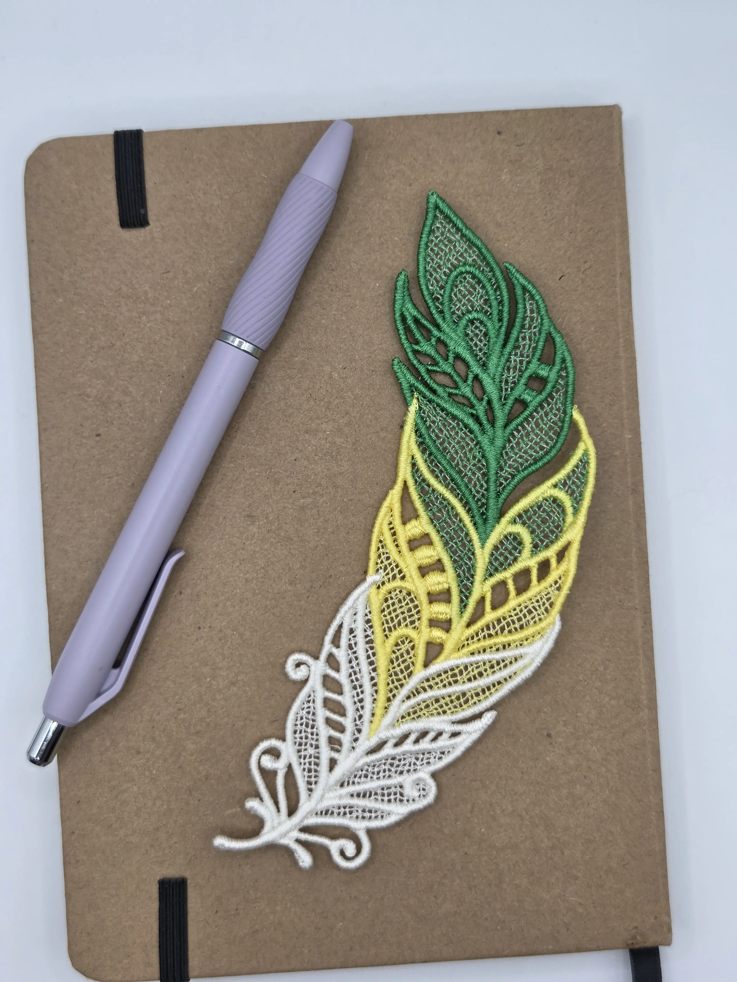 Embroidered Feather Bookmark - Elegant Embroidery for Easy Book Marking - Perfect for Students & Book Lovers