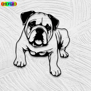 1pc Bulldog Metal Wall Art, Charming Bulldog Statue Mural, Ideal Gift for New Year, Christmas, Pet Decor Enthusiasts, Weather-Resistant Metal Wall Decor Wall Sculptures, Perfect for Living Room Wall & Garden Fence, Eye-Catching Indoor Outdoor Decor