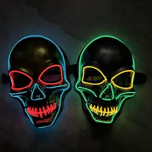 Light-Up Skull Mask, EL Wire Glowing Halloween Mask with Scary Design, Durable & Comfortable, Ideal for Parties, Cosplay, and Nighttime Celebrations Perfect Gift