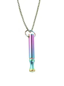 Mindfulness Breathing Necklace, Meditation Pendant Jewelry, Stainless Steel, Silver Color, Stress Relief, Perfect Gift, Unisex, Daily Wear, Stainless Steel Necklaces