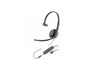 Poly Blackwire 3215 Monaural USB-C Headset + 3.5mm Plug + USB-C/A Adapter - Microsoft Teams Certification - Mono - USB Type C, Mini-phone (3.5mm) - Wired - 32 Ohm - On-ear - Monaural - Ear-cup - 7.40