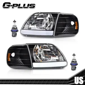 Fit For 97-03 Ford F150/99-02 Expedition LED Tube Headlights+Corner Lights
