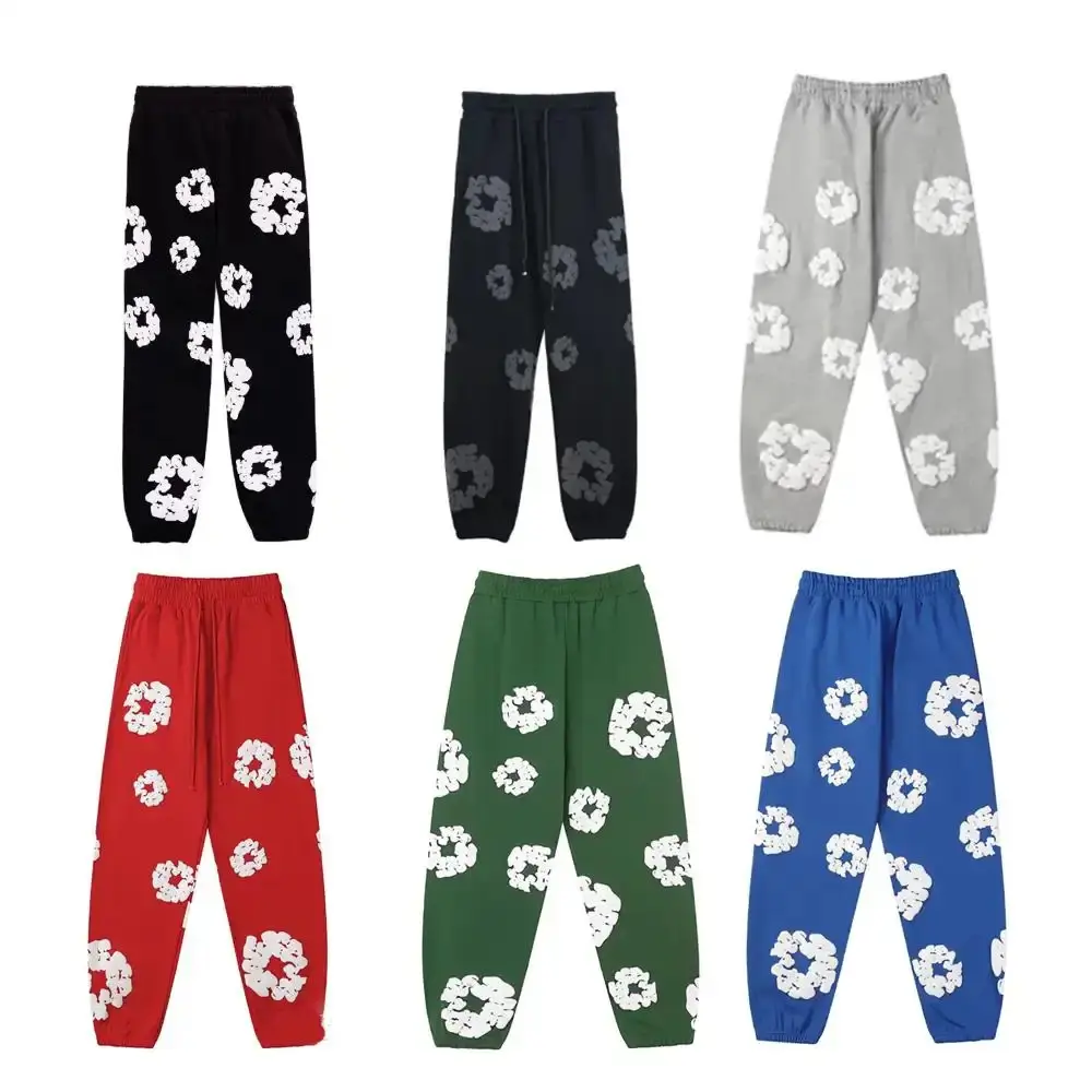 Wreath Sweatpants Y2k Kapok Print Sweatpants Cotton Wreath Sweatpant Foaming Print Streewear