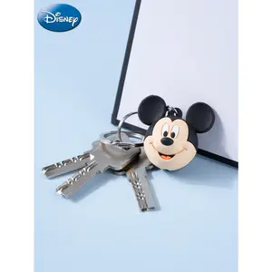 1PC Disney Official Mickey Icon Ball Keychain, Spherical Cartoon PVC Keyring, Creative Cute Backpack Ornament, Car Key Chain Pendant, Festival Gift