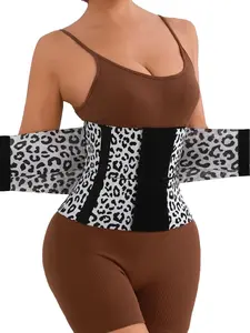 1 Count Women's Pink Leopard Print Waist Trainer, Fajas, Double Velcro Closure Waist Cincher, Comfortable Breathable Flexible Boning Body Shaper Belt, Tummy Control Shaping Girdle, Ideal for Daily Wear & Yoga & Fitness