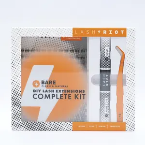 Lash Riot - Bare - Clean and Natural Lash cluster pack - Clusters, Tweezers, Adhesive, and Bond - DIY Kit