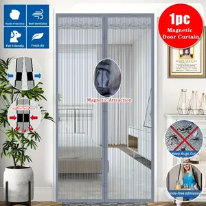 Magnetic Mosquito Net Door Curtain, Summer Anti-fly Household Mosquito Net, Self-closing Magnetic Door Curtain for Home Living Room Bedroom