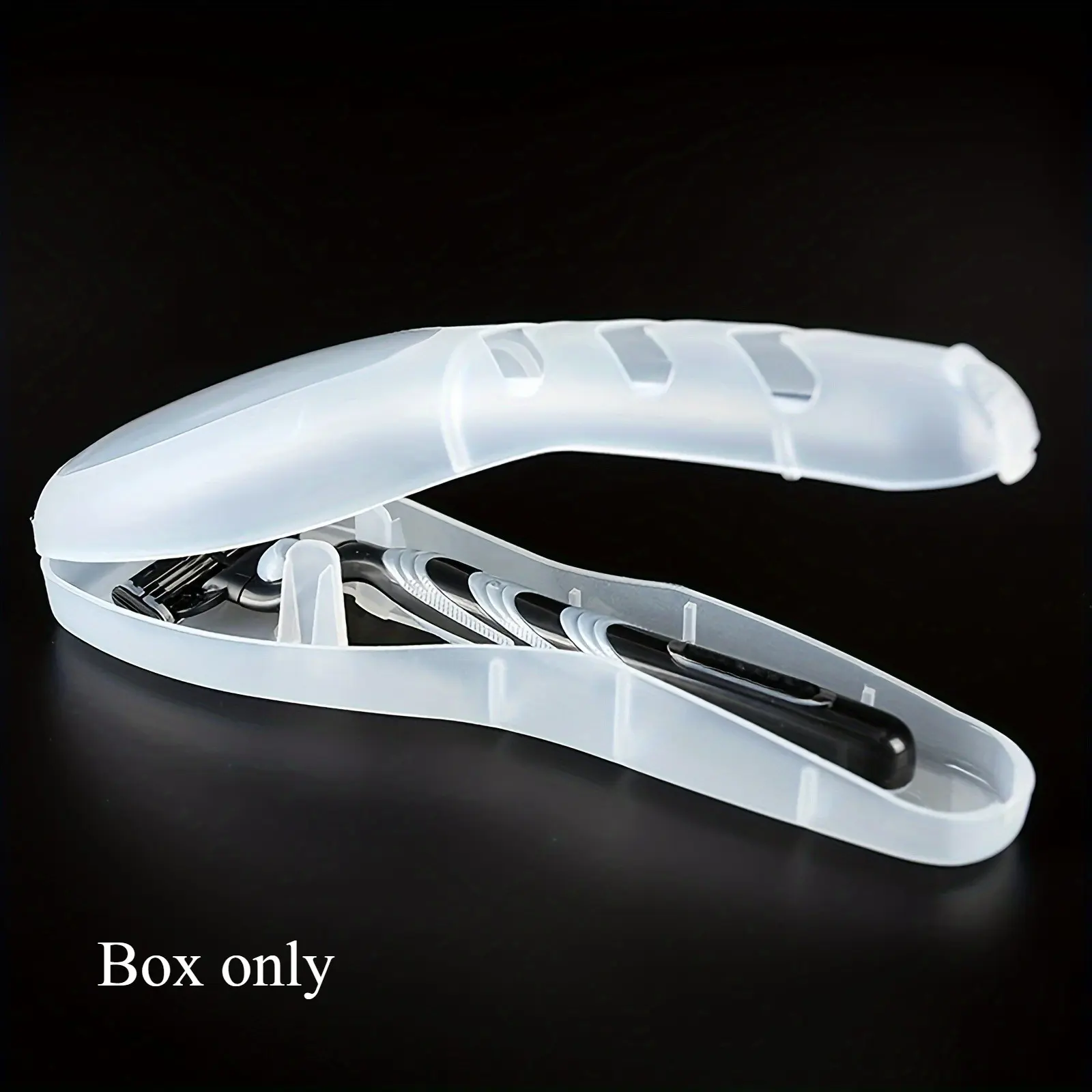 Transparent Dustproof Travel Shaving Razor Stand Protector Case, Shaving Accessories, Portable Storage Box for Daily Use, Home Essentials Organizer, Manual Shaver