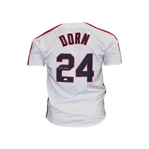 Corbin Bernsen Autographed Baseball Jersey Major League The Movie "Dorn" (JSA)