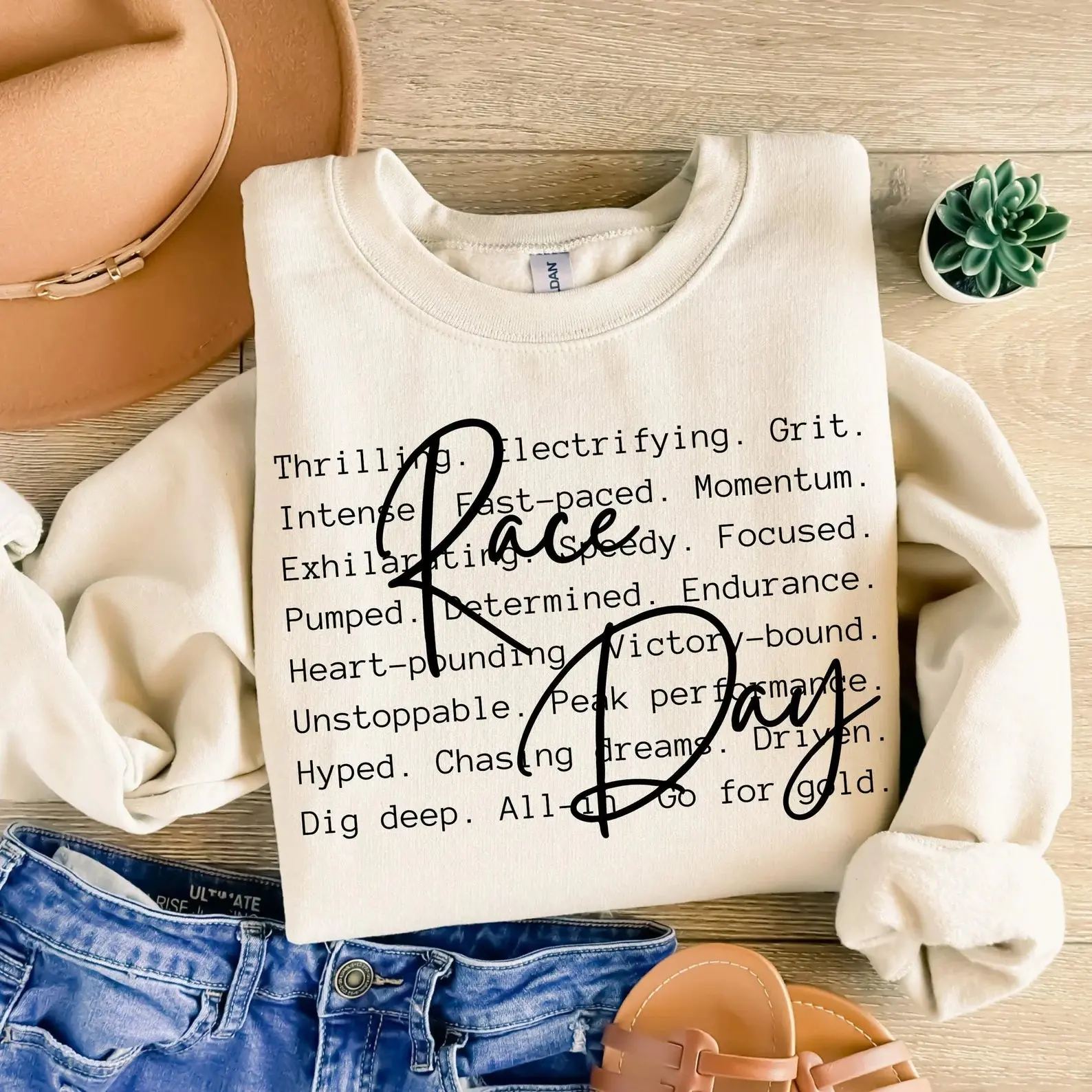 Race Day DTF Transfers Hot Peel Sheets, DIY Craft Supplies for Making Projects - Note: This Is Not a Shirt, Features Vivid Colors