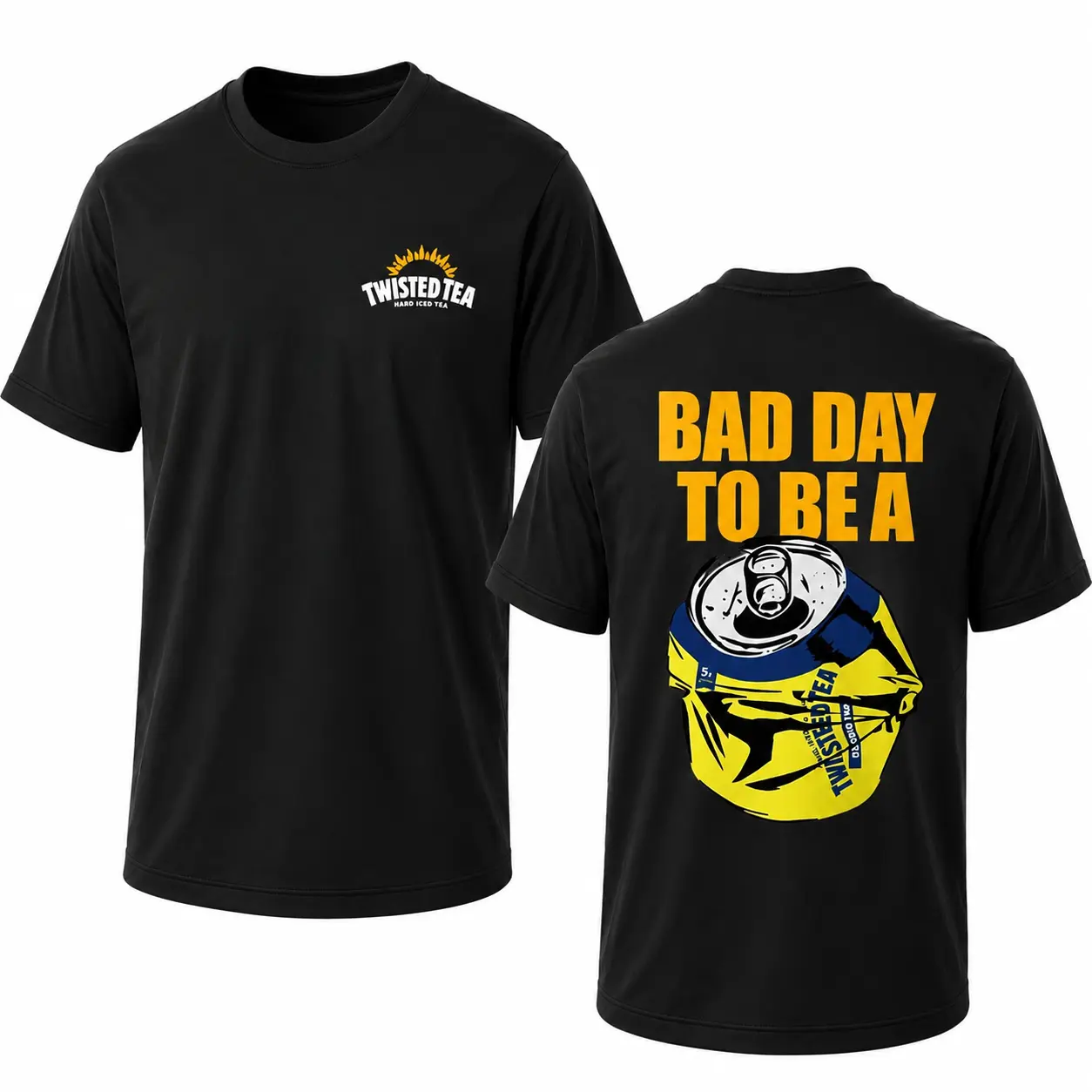 Unisex "Bad Day To Be A Twisted Tea" Graphic Tee - 2-Sided Men's Graphic Tees, Funny Bar Humor Drinking Shirt, Vintage Party Wear Clothes, Casual Streetwear Sports Top, Gift For Beer Lovers