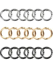 18-Pack Durable Round Climbing Buckles, Spring Clips and Bag Rings, Hanging Bag Buckle, Bags Hooks, Ideal for Outdoor Activities, DIY Bag Accessories, All Seasons Use