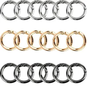 18-Pack Durable Round Climbing Buckles, Spring Clips and Bag Rings, Hanging Bag Buckle, Bags Hooks, Ideal for Outdoor Activities, DIY Bag Accessories, All Seasons Use