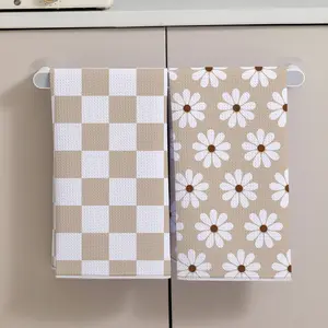 Waffle Weave Kitchen Towels 2 Pack 380GSM Super Absorbent Dish Cloths Quick Drying Hand Tea Towels for Home Kitchen Cleaning