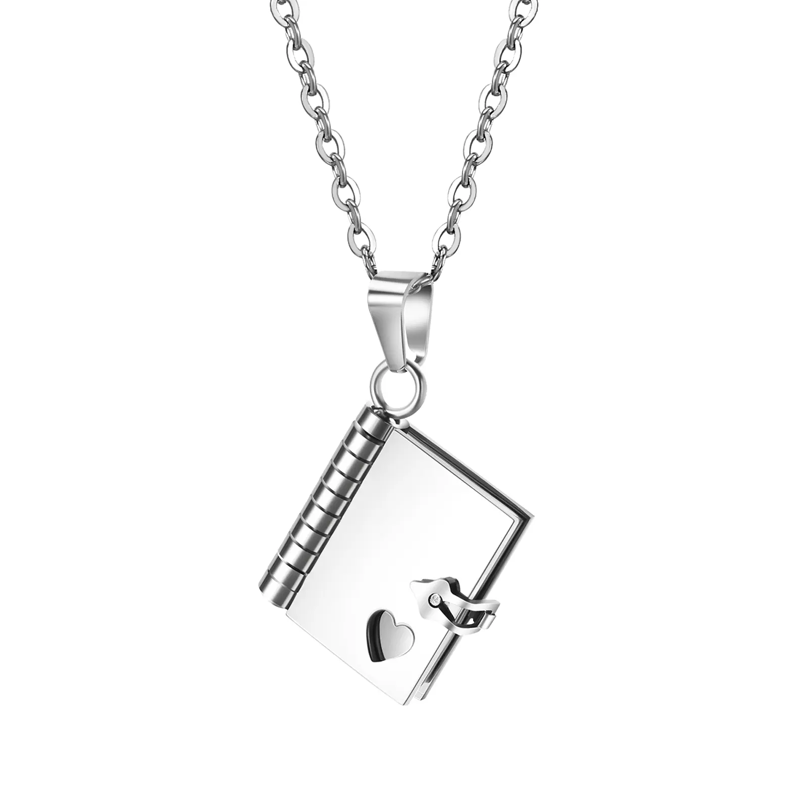 OIDEA Women's Elegant Book Locket Necklace, Romantic Stainless Steel Pendant Opens for Secret Message, Adjustable Chain, Gift for Book Lovers, Meaningful Gifts, Female, Women's Fashion, Openable Book Locket