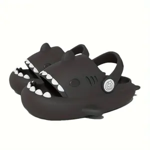 Cloud Shark Slides Non-Slip Novelty Extremely Comfy Cushioned Thick Sole, Lightweight & Breathable EVA Material, Indoor/Outdoor Use for Youngsters & Youngsters, Youngsters Indoor Outdoor Shoes, Playful Youngsters Footwear