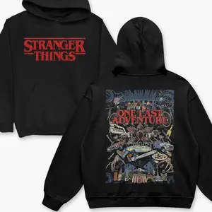 Hoodie One Last Adventure Graphic Stranger Final Season Sweatshirt For Fans Design Front And Back T-shirt Season 5 Eleven, Mike, Steve, Will B5S