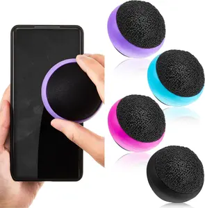 4 Pack Gift Touch Screen Cleaner Balls Phone Cleaning Ball Microfiber Touch Car Screen Glass Cleaner for Computer Laptop Phone Monitor(Black, Blue, Rose Red, Purple)