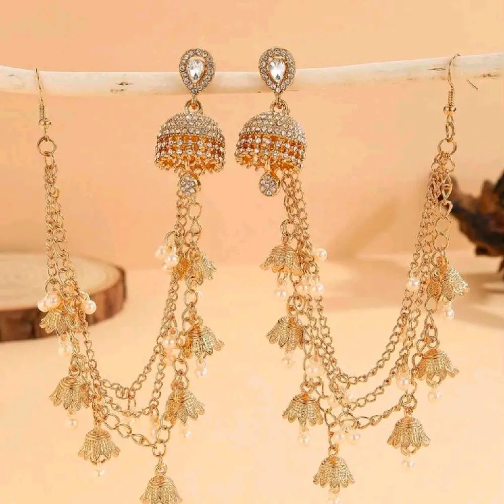 Women's Decorative Jhumka Earrings for Traditional & Casual