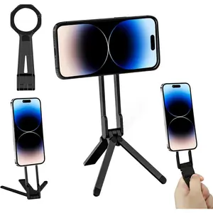 Foldable  Phone Tripod for , Mini Tripod Pocket Cell Phone Stand Smartphone Desk Stand, Portable  Phone Stand with  16 15 14 13 12, Black