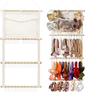 Headband Holder Hair Bows Organizer for Baby Girls Large Capacity Bow Holder Hair Accessories Wall Hanging Organizer for Toddler Baby Girl Nursery Room Decor