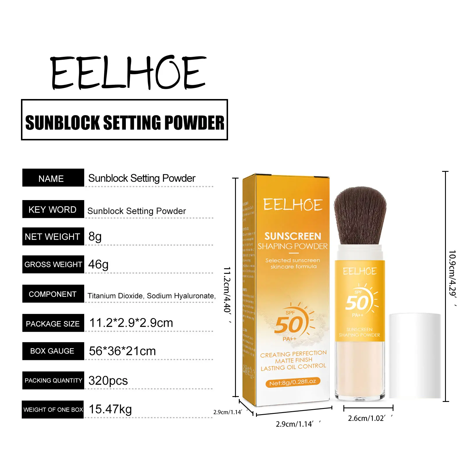EELHOE Setting Powder Natural Thin Breathable Makeup Oil Control Long Lasting No Makeup Removal Waterproof Sweatproof Setting Powder