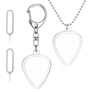 2 count Guitar Pick Holder, Heart Shaped Clear Picks Storage Box,  and Necklace Guitar Pick Cases for Standard Guitars Picks Storage