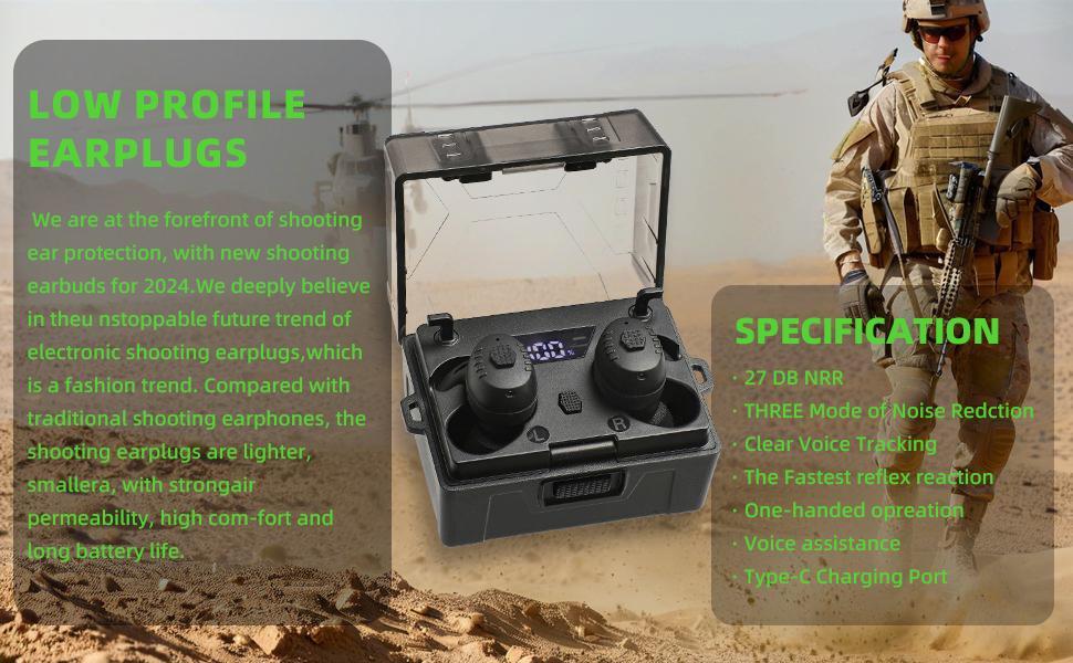 ARM NEXT E30 Tactical Earbuds, Wireless Hearing Protection with 31dB Noise Reduction & Sound Pickup, Bluetooth 5.4, 50H Playtime, ABS Outdoor Gadgets for Shooting & Hunting, Pc, Smartphone, Foam Audio Headphone, Led Display, Phone, Port, Electronic tiktok ARM NEXT E30 Tactical Earbuds, Wireless Hearing Protection with 31dB Noise Reduction & Sound Pickup, Bluetooth 5.4, 50H Playtime, ABS Outdoor Gadgets for Shooting & Hunting, Pc, Smartphone, Foam Audio Headphone, Led Display, Phone, Port, Electronic tiktok